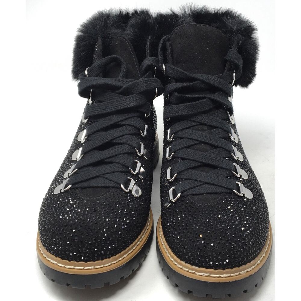 INC Int’l Concepts Macys Pravale Black Bling Hiker Ankle Booties Women's Sz 6.5 - Picture 4 of 7
